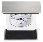 Howard Miller Bryant Tabletop Clock – Modern Desk Clock with Silent Sweep Seconds Luminous Hands Roman Numeral Markers & Bracket Style Design Satin Finish for Home Office & Desktop Decor