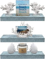 Sorbus Floating Shelves - 3 Pack 16 Inch Rustic Blue Wall Shelves for Bedroom, Kitchen, Living Room, Bathroom Shelves, Home Decor, Office - Floating Shelf for Trophies, Books, Frames, Toilet Paper