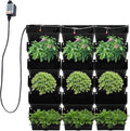 18 Pots Self-Watering Vertical Wall Planter, 39.4”L x 39.4”H Stackable Plastic Wall-Mounted Plant Grow Pots, Wall Hang Garden Planter Outdoor Indoor for Herbs Flowers Strawberries (Black)