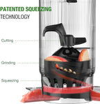 Juicer Machines, TUUMIIST Cold Press Juicer with 5.3" Extra Large Feed Chute Fit Whole Fruits & Vegetables Easy to Clean, High Juice Yield, BPA Free (Black)