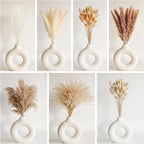 Dried Pampas Grass Decor, 128PCS Pampas Grass with Bunny Tails Dried Flowers, Reed Grass Bouquet for Wedding, Boho Flowers, Home Table Decor, Rustic Farmhouse Party
