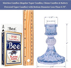 12PCS Blue Candlestick Holders Set- 4" H Taper Candle Holders, Glass Candle Holders Bulk for Wedding, Party, Home Table Centerpieces, Festival Gifts & Windowsill Decor
