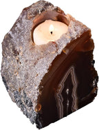 AMOYSTONE Large Raw Agate Altar Stand 2-2.5lb | Ritual Centerpiece Spiritual Meditation Base | Witchcraft Ceremonial Holder | Brazilian Agate | Heavy Duty Natural Stone | Collector's Gift