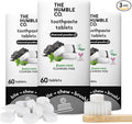 The Humble Co. Charcoal Powder Toothpaste Tablets Fluoride-Free, 3pk - Anticavity, Fluoride Free Toothpaste Dental Tablets with Natural Ingredients, Dentist Developed Formula (Charcoal, 3 Pk)