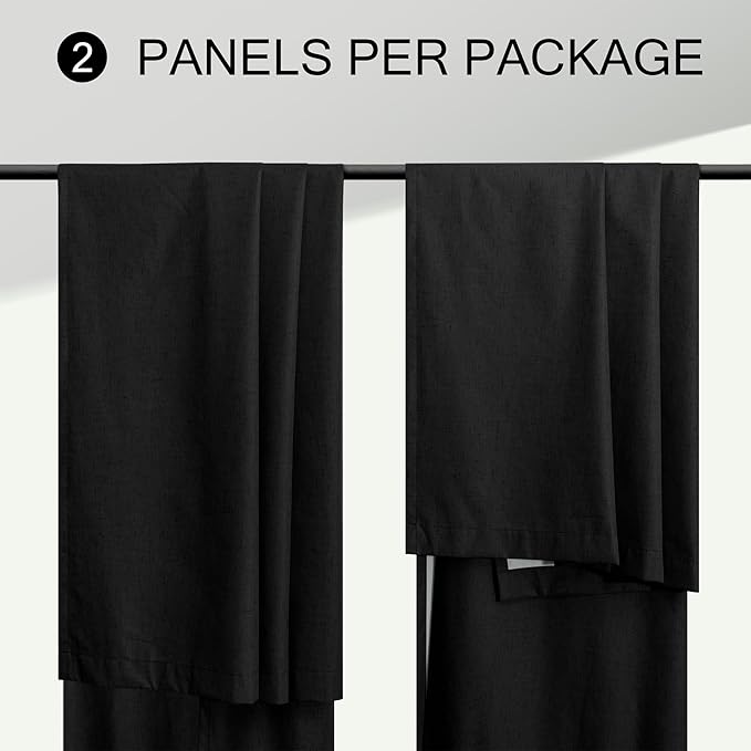 Linen Black Out Curtains 45 Inch Long 2 Panels Burg for Bedroom Windows Back Tab Heat Blocking Room Darkening Insulated Kitchen 40 Soundproof Half Block Dark Short Length Curtain Bathroom Van Garage