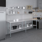 AmGood Double OverShelf Stainless Steel NSF - Many (96" Long x 12" Deep)