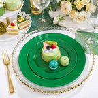 FLOWERCAT 60PCS Green Plates & St. Patrick's Day Plates - Heavy Duty Dark Green plates Disposable for St. Patrick's Party&Super Bowl- Include 30PCS 10.25" Dinner Plates & 30PCS 7.5" Dessert Plates