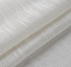 MIUCO Semi Sheer Curtains Poly Linen Textured Solid Grommet Curtains 84 Inches Long for Bedroom 2 Panels (2 x 37 Wide x 84" Long) Beige