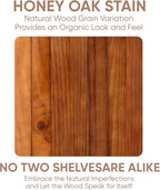 Homeforia 48 inch Oak Floating Shelf, High End Solid Real Wood 48inch Floating Shelves for Wall Mounted, Honey Oak Wooden 48in Large Floating Shelves, Heavy Duty Bracket, 48 X 6.5 X 1.75 in, Set of 2