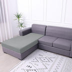 hyha Waterproof Sectional Couch Covers, Non Slip Sofa Couch Cushion Covers L Shape, Thick Stretch Jacquard Fabric, Washable Sofa Slipcovers with Elastic Bottom (1 Piece for Chaise XL, Light Grey)
