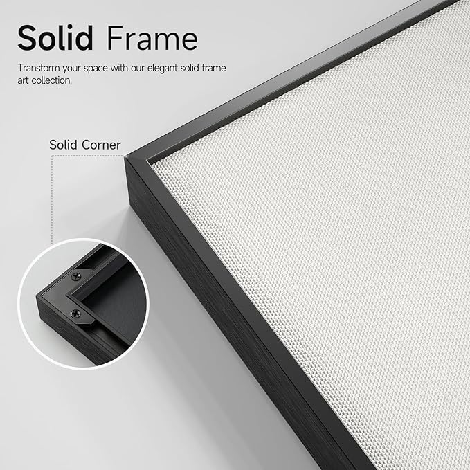 Framed Blue Modern Abstract Wall Art, Large Canvas Paintings Artwork for Walls, Minimalist Art Prints Pictures for Living Room, Hallway, Bedroom, Office, Bathroom Wall Decor -24x24 Inch