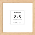 upsimples 8x8 Picture Frames, Natural Solid Wooden Picture Frames, Display 4x4 with Mat or 8 x 8 Without Mat, Wall or Tabletop, 1 Pack, Natural