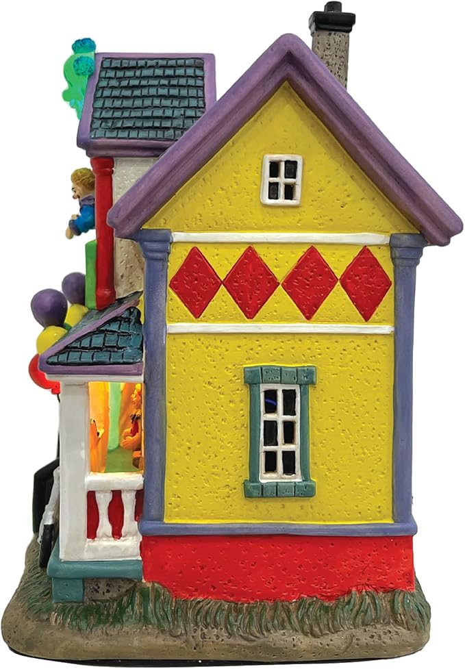 Clown Halloween Village | Spooky Town Collection Accessories Figurines on House | Porcelain with Multi-Color LED | 8.86 Inch