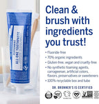 Dr. Bronner’s All-One Toothpaste 4-Pack Variety– (Peppermint, Spearmint, Cinnamon, Anise, 5oz Each)– 70% Organic Ingridients, SLS Free Toothpaste, Fluoride Free, Natural, Vegan, for Sensitive Teeth