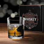Old Fashioned Whiskey Glasses, Stemless Wine Glasses with Gift Box, 10Oz Rocks Glass for Scotch Cocktail Bourbon Vodka Liquor, Unique Gifts for Dad, Husband, Father's Day, Anniversary