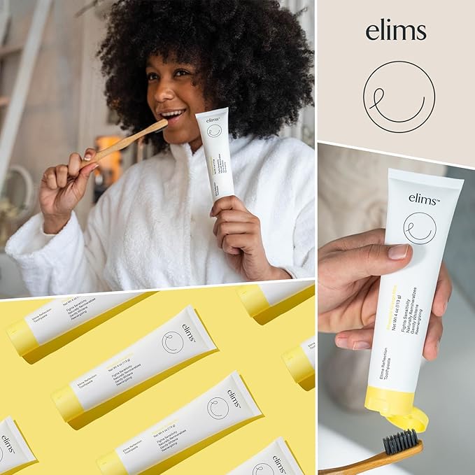 ELIMS Nano Hydroxyapatite Fluoride Free Toothpaste - Xylitol Remineralizing Toothpaste for Whitening Sensitive Teeth - SLS Free Orange Pineapple Mint Flavor for Adults & Kids 4oz