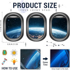 Quanhaigou Glow in The Dark 3D Space Wall Decals, Set of 3 Galaxy Window Stickers for Wall,Planet Themed Room Decor for Kids Boys