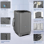 Nictemaw Portable Washing Machine 20Lbs Portable Washer Machine with Drain Pump, 2.8 Cu.ft Compact Washing Machine with 10 Programs 8 Water Levels Laundry Machine for Apartment, Home, Dorms, Rv