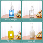 Glass Laundry Detergent Dispenser with Pump, 64OZ Liquid Laundry Soap Dispenser, Fabric Softener Dispenser Bottle for Laundry Room Organization and Storage, 2 Pack