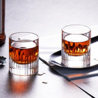 KAMMAK Crystal Whiskey Glasses Set of 2, Luxury 2.03oz Old Fashioned Glasses Stemless, Handcrafted Liquor Glasses, Hand Blown Scotch Cup for Women, Men Barware Gift for Cocktail, Bourbon