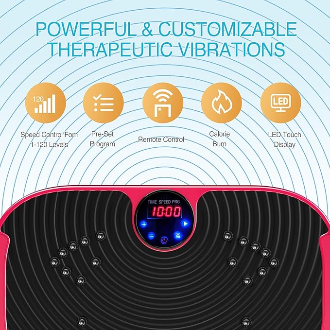 AXV Vibration Plate Exercise Machine Whole Body Workout Vibrate Fitness Platform Lymphatic Drainage Machine for Weight Loss Shaping Toning Wellness Home Gyms Workout