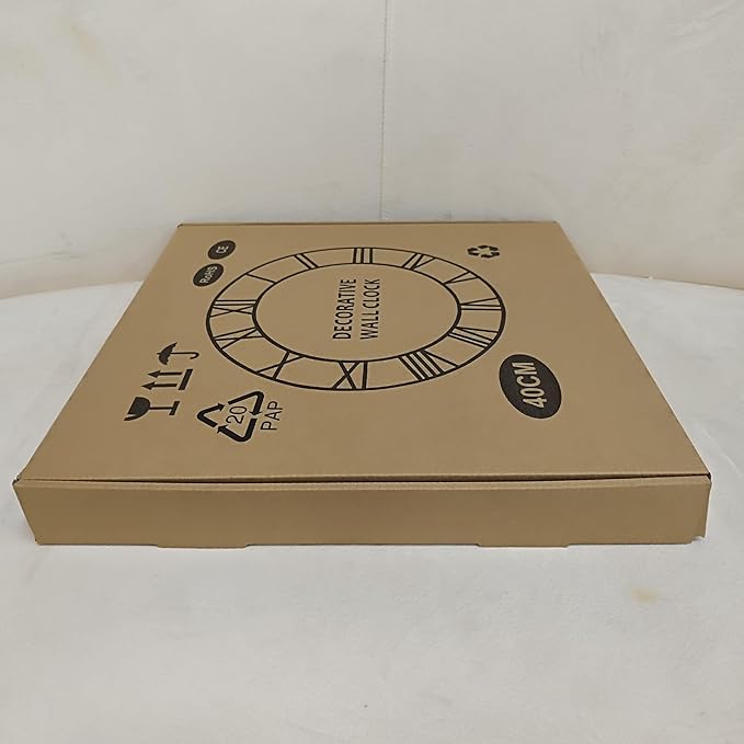 Large Wall Clock - 40cm/ 16 Inches Silent Non-Ticking Metal Wall Clock, Vintage Modern Silver, Battery Operated, Ideal for Living Room, Bedroom, Office, Farmhouse Decor