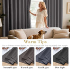 H.VERSAILTEX Charcoal Gray Blackout Curtain Panels for Bedroom Kitchen Curtains Blackout Room Darkening Curtains Window Panel Drapes for Basement - 2 Panels - 52 inch Wide by 84 inch Long, Grommet Top