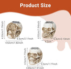 Halloween Skull Candle Holder, Skeleton Head Candlestick Holders Table Decor Centerpiece Candlesticks, Resin Horrible Spooky Creepy Crafts for Flameless Candle Halloween Christmas Home Party, Set of 3