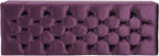 Christopher Knight Home Gloust Velvet Storage Ottoman, Upholstered Rectangular Storage Bench, Living Room Seating, Tufted BottonFoot Rest Stool for Home Office, Entryway and Bedroom, Purple