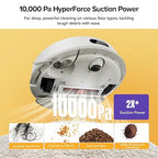 roborock Q7 M5+ Robot Vacuum and Mop, Upgraded from Q5 Max+, 7 Weeks Self-Emptying, 10000Pa Suction, Dual Anti-Tangle System, for Pet Hair & Carpet, PreciSense LiDAR Navigation, App Control, White