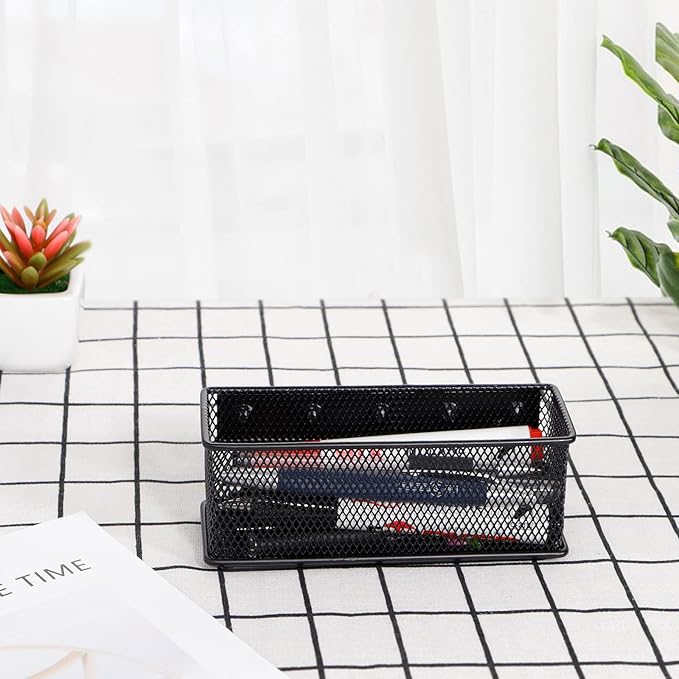6.29'' × 2.28'' × 2.48 Black Magnetic Basket for Refrigerator Magnetic Locker Organizer for Home Office Accessories, Magnetic Basket for Whiteboard