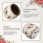 1 Pcs Vintage Planter Large Ceramic Plants Pot Red Plum Crack Cottage Scroll Vase Flower Vase Pot Indoor Plants Home Kitchen Decor Farmhouse Antique Decorative Gift