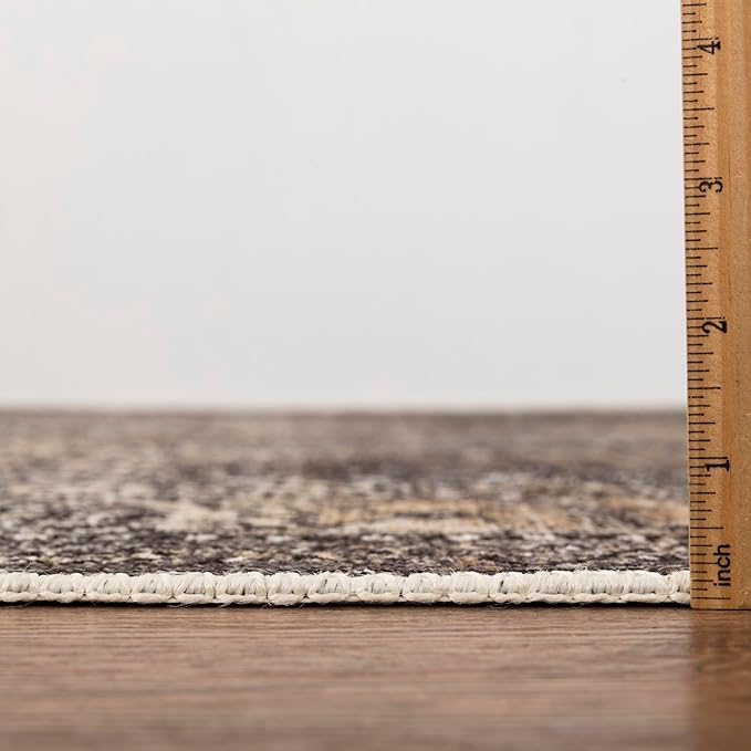 Keen Home Design 8x10 Rug - Machine Washable Area Rug with Non-Slip Backing, Ideal for Living Room, Dining Room, Bedroom - Vintage, Easy Clean, Durable, Low Pile Rug - (8' x 10')