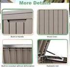 81 Gallon Outdoor Storage Box Waterproof, UV Resistant Resin Deck Box with Hydraulic Rod, Lockable Design and Enhanced Durability for Patio, Garden, and Poolside Use