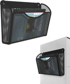 1-Tier Magnetic File Holder - No Drilling Installation File Organizer, Large Capacity Magnetic File Holder for Refrigerator, File Cabinets, Whiteboard, Office, Kitchen