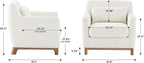 Extra Deep Accent Chair, Fabric Upholstered Comfy Reading Armchair for Living Room, Bedroom Single Seat Sofa Chair with Wood Base, Lamb Fabric