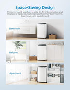 Midea MLTW09M1BWW Portable Washer with 6 Cycles, Drum Clean, Quick, Stainless Steel Tub, Transparent Lid, LED Display Washing Machine, 0.9 cu. ft, White