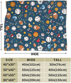 Baseball Football Basketball Sport Theme Throw Blanket 60x50 Inch Soft Fleece Blanket Men Women Gift for Kids Boys Girls for Party Couch Sofa Bed Deco Blankets