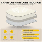 downluxe Indoor Chair Cushions for Dining Chairs, Soft and Comfortable Textured Foam Kitchen Chair Pads with Ties and Non-Slip Backing, 16" x 16" x 2", Beige, 4 Pack