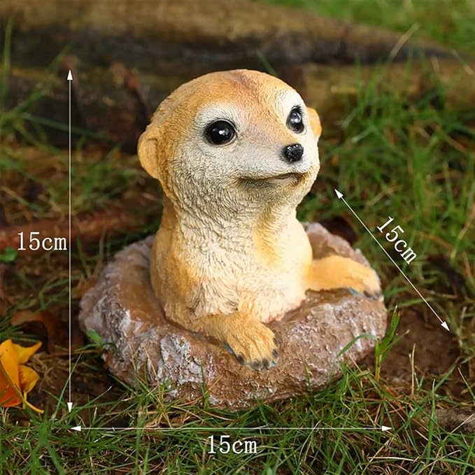 Meerkat Statue - Charming Meerkat Garden Animal Statue: Lifelike Decor Accent for Your Yard or Patio - Add Personality to Your Outdoor Space