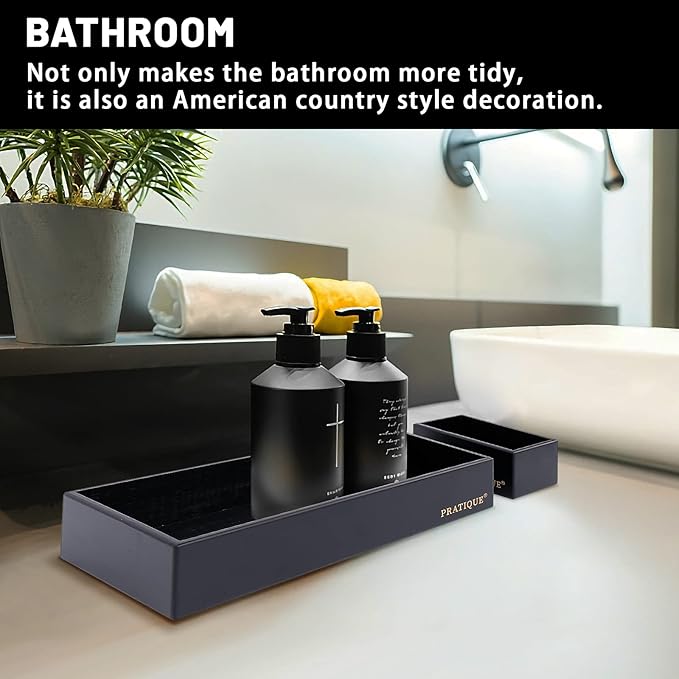 Bamboo Drawer Organizer - Kitchen Utensil Organizer Silverware Tray Cutlery Holder，Office Desk Supplies and Accessories,12 * 5.9 * 2.6,Black