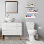 Sorbus Floating Shelves for Wall - 24" Bathroom Shelves, Wall Decor for Bedroom, Kitchen, Living Room, Home Decor & Book Storage - Mounted Floating Shelf with Invisible Brackets (White, 2 Pack)