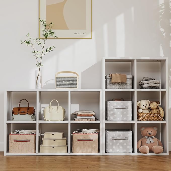 4 Cube Book Shelf - High-Strength Steel Cube Storage Organizer with Open Display Shelves for Living Room