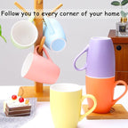 Coffee Mugs Set of 6, 12oz Ceramic Coffee Mugs with Handle, Colorful Matte Porcelain Coffee Mug for Latte, Tea, Cocoa, Cappuccino, Cups for Women Men for Home Restaurant Mug(Multicolour)