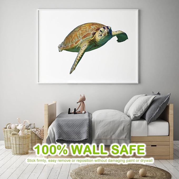 Turtle Wall Stickers Gifts Christmas - Sea Turtle Wall Decals Peel and Stick - Turtle Wall Stickers Removable - Sea Turtle Animals Wall Decor for Kids Baby Bedroom Bathroom Living Room