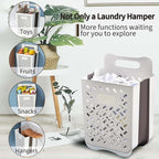 Plastic Collapsible Hanging Laundry Baskets with Carry Handle, Space-Saving Wall Hanging Laundry Basket Durable Tall Folding Plastic Laundry Hamper Waterproof Dirty Clothes Organizer XL+L