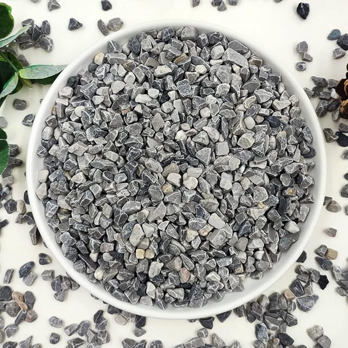 2LB Succulent and Cactus Gravel Pebbles, 1/5 Inch Natural Decorative Polished Stones, River Rocks for Plants, Vases, Aquariums, Terrarium and Outdoor Gardening,Grey