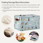 Multi-purpose Storage Basket Bin Cute Dog Puppy Organizer Collapsible Shelf Basket Cube with Handle for Nursery Bedroom Bathroom