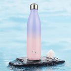Insulated Water Bottles,25 oz Double Wall Stainless Steel Vacumm Metal Flask for Sports Travel,Pastel Sunset