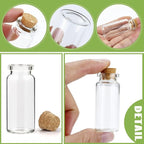 WFPLUS 60 Pcs 10ml Small Glass Bottles with Cork Stopper - DIY Mini Glass Jars, Tiny Clear Vials with Cork for Display Art Crafts Decoration Wedding Party Supplies